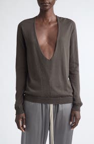 Rick Owens Extreme V-Neck Wool Sweater