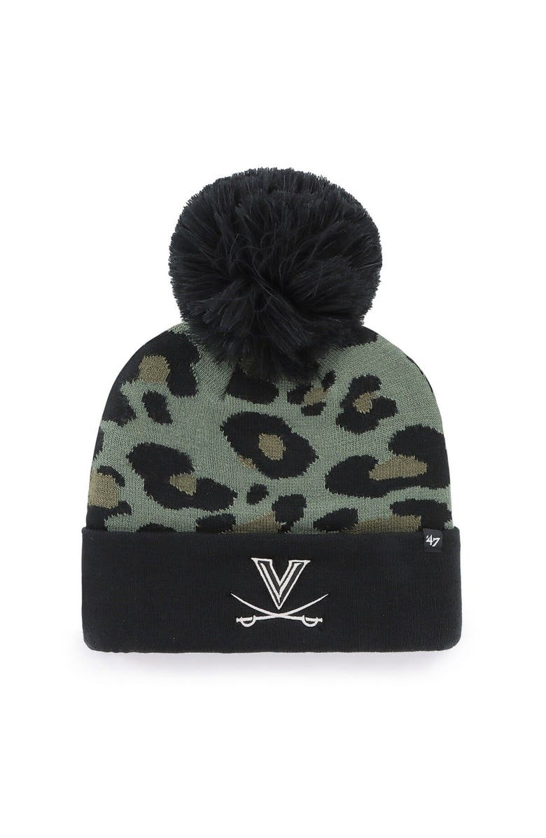 '47 Women's '47 Hunter Green Virginia Cavaliers Bagheera Cuffed Knit Hat with Pom, Main, color, Green