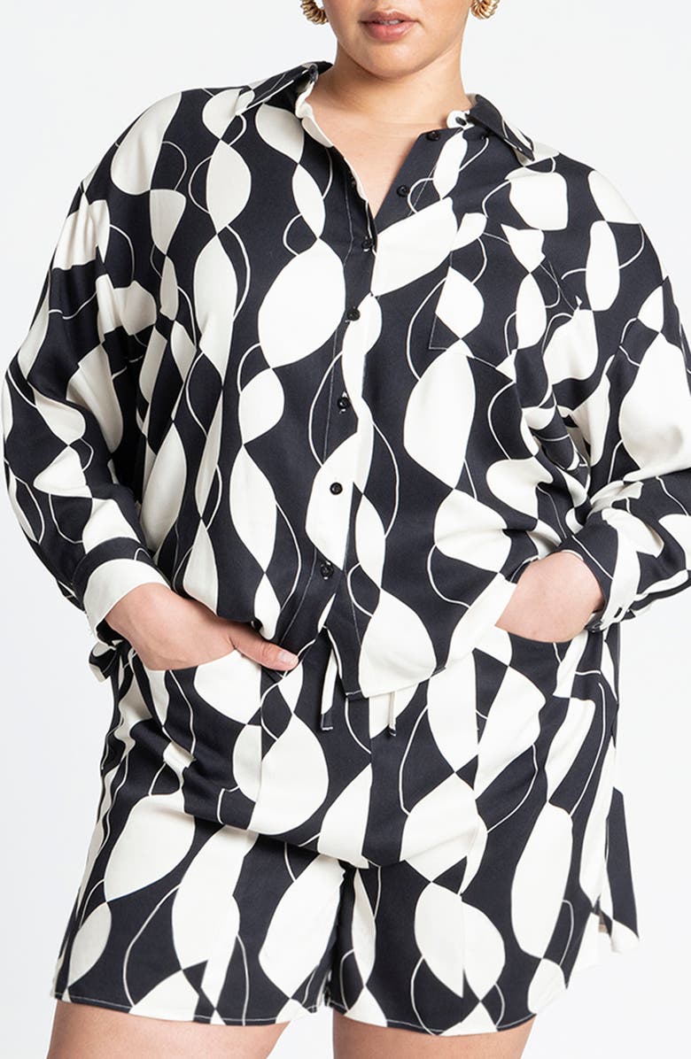 ELOQUII Relaxed Floral Shirt, Main, color,