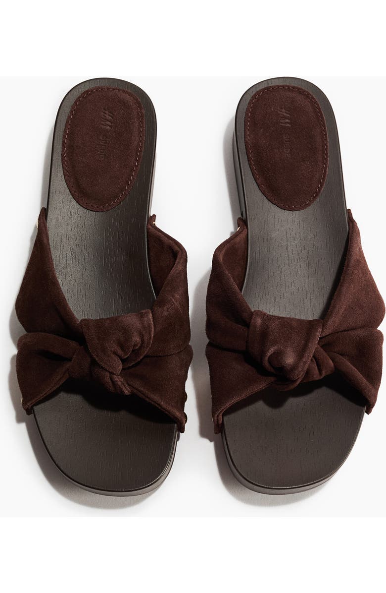 H&M Suede Sandals, Alternate, color, Dark Brown