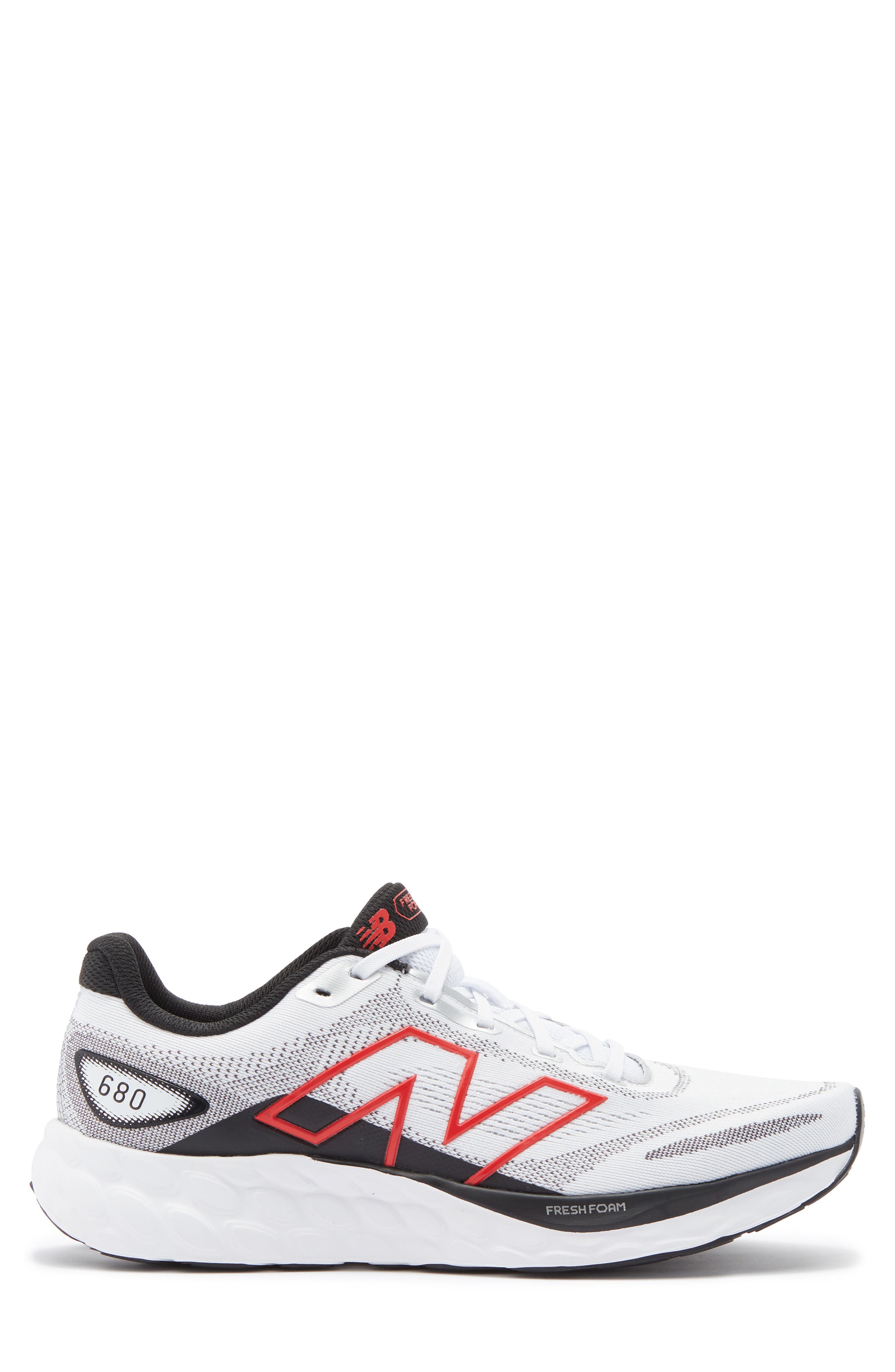 680 Running Shoe, Alternate, color, WHITE/ BLACK/ RED
