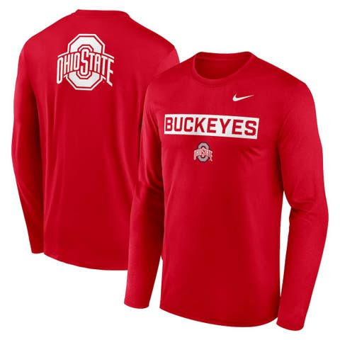 Men's Nike Scarlet Ohio State Buckeyes Primetime Campus 2-Hit Legend Dri-FIT Long Sleeve T-Shirt