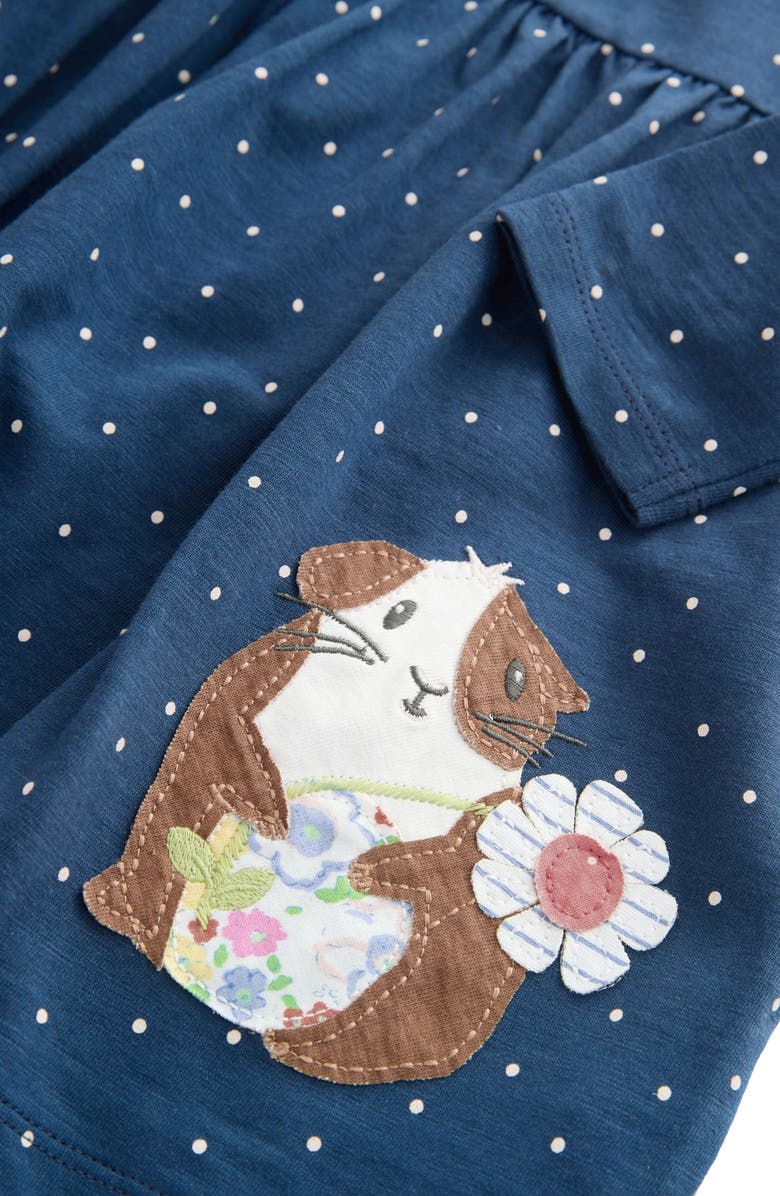 NEXT Kids' Guinea Pig Long Sleeve Cotton Jersey Dress, Alternate, color, Multi