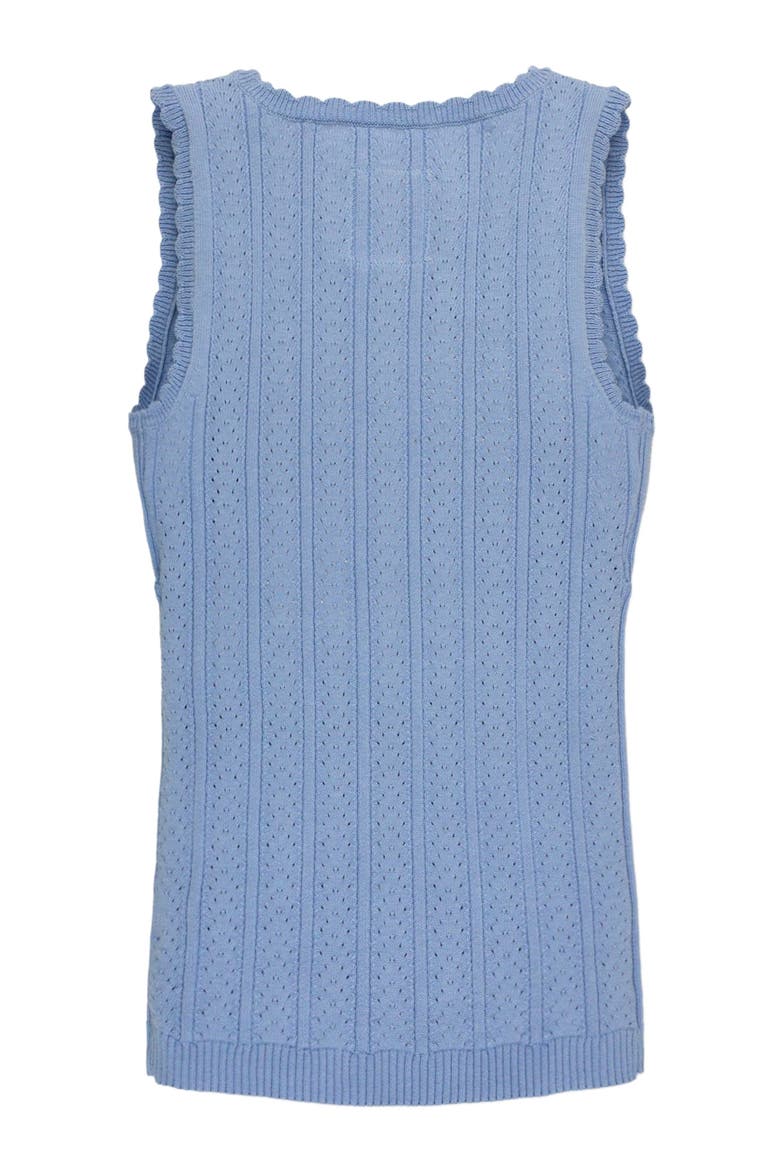Womens' Empire Sweater Tank, Alternate, color, Cornflower Blue Pointelle
