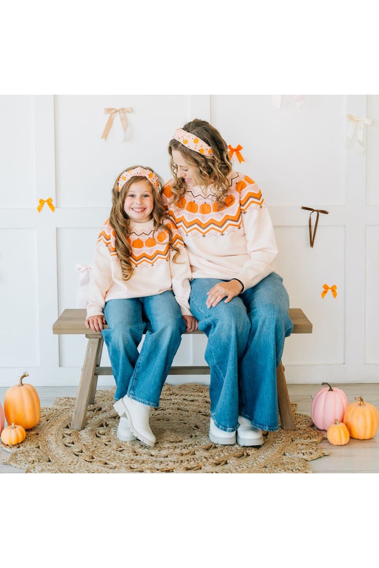 Pumpkin Fair Isle Sweater, Alternate, color, Soft Pale Pink