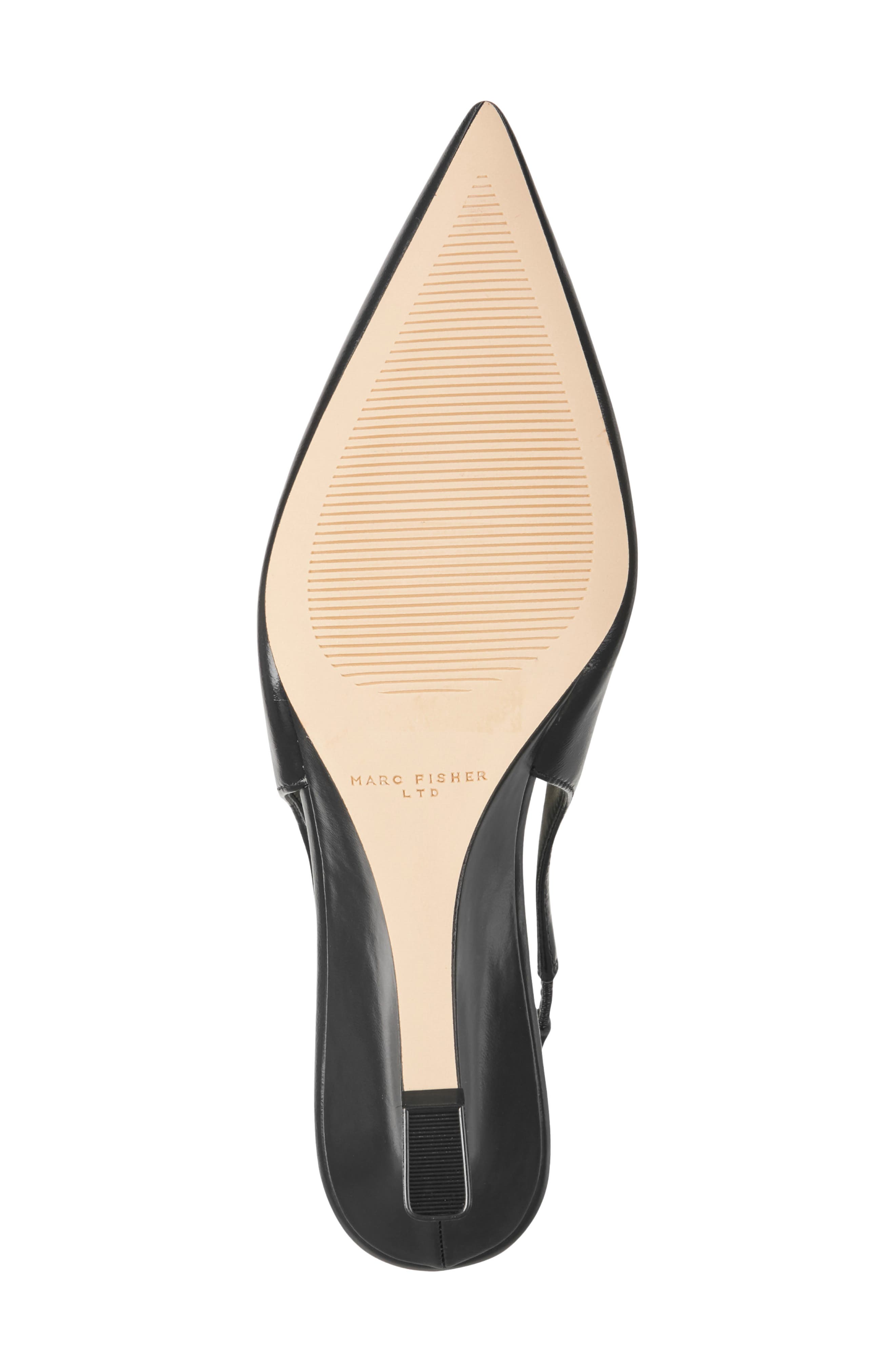 Marc Fisher Taten Slingback Pointed Toe Wedge Pump, Alternate, color, Black Smooth