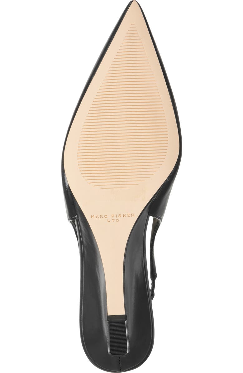 Marc Fisher Taten Slingback Pointed Toe Wedge Pump, Alternate, color, Black Smooth