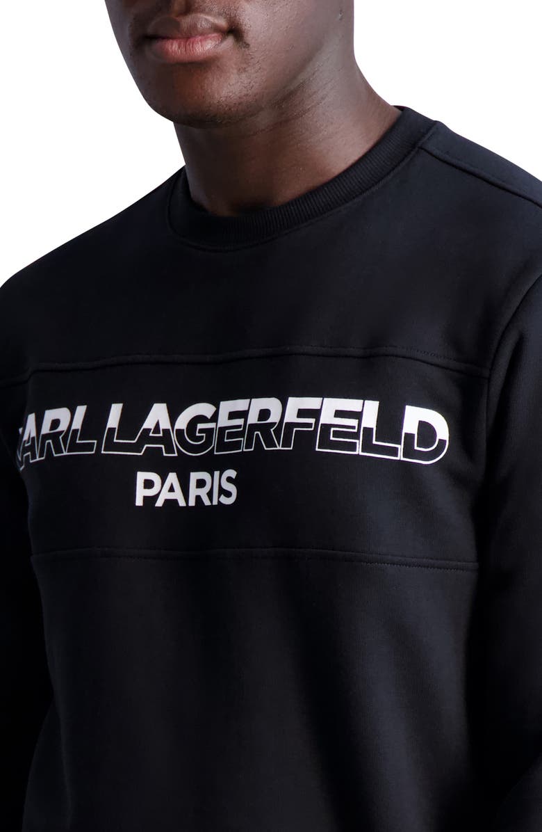 KARL LAGERFELD PARIS Karl Logo Crewneck Long Sleeve Graphic Tee, Alternate, color, 