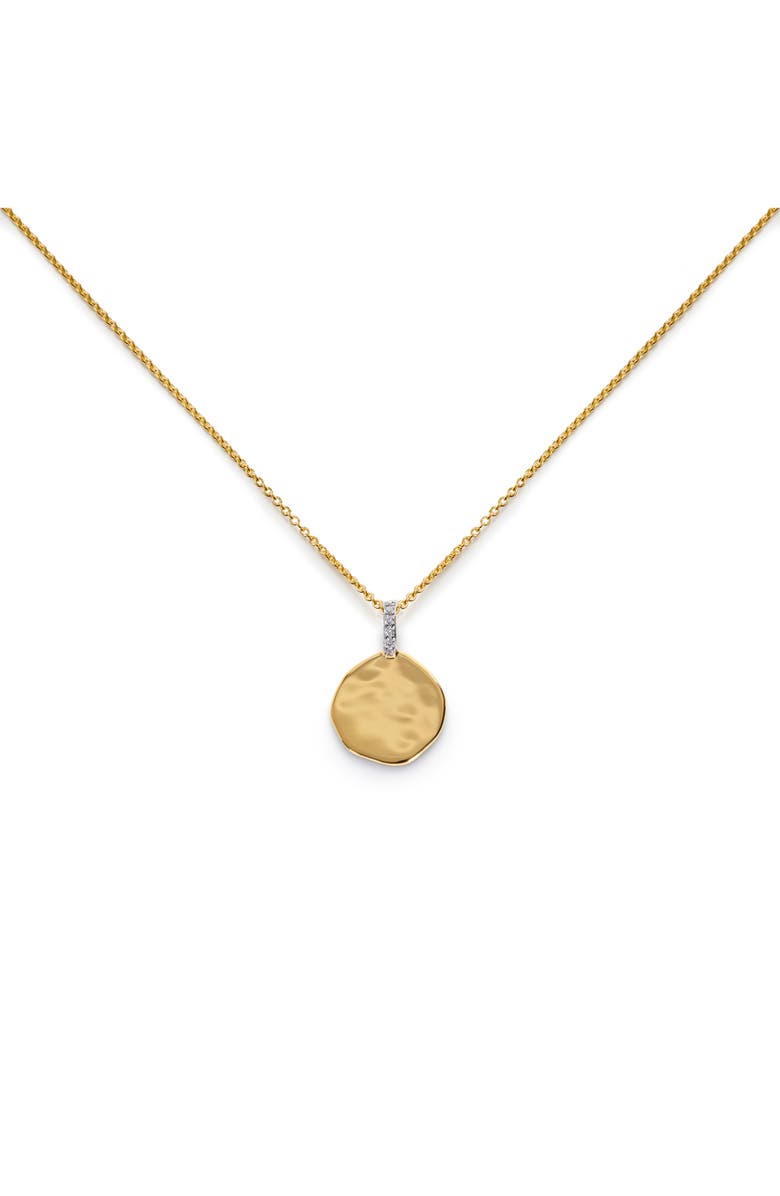 Monica Vinader Pavé Diamond Coin Pendant Necklace, Main, color, 18K Gold Vermeil / Diamond