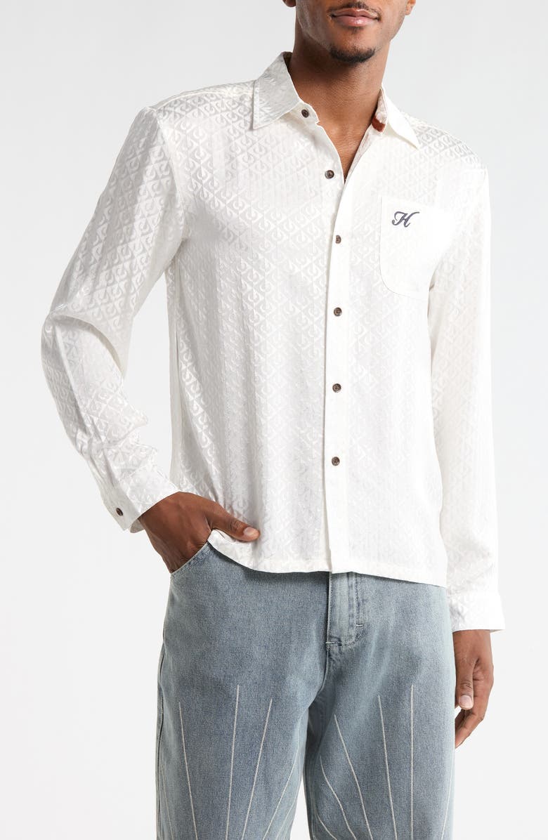 HONOR THE GIFT Race Night Button-Up Shirt, Main, color, White