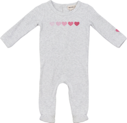 Mocha Long Sleeves with Heart Print Romper