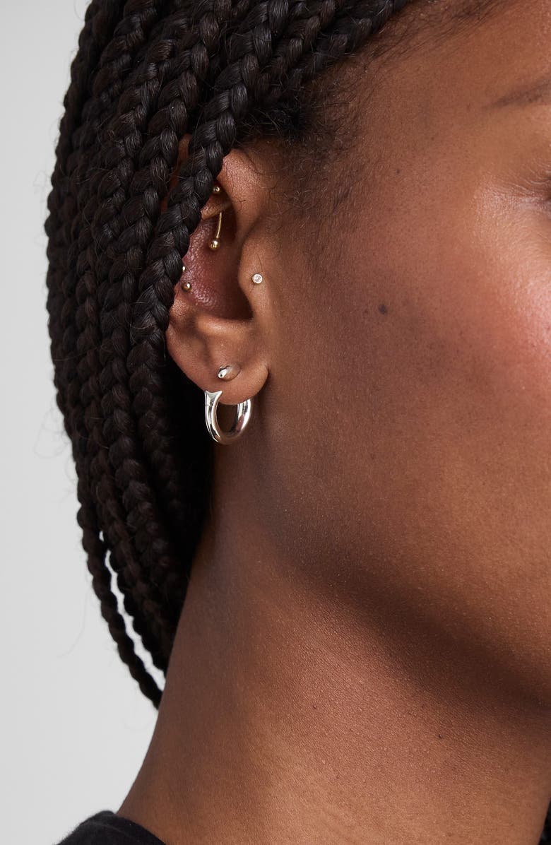 Madewell Fish Split Hoop Earrings, Alternate, color, Warm Silver