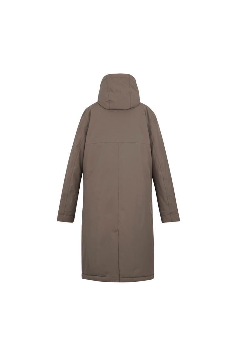 Yarli Longline Waterproof Jacket, Alternate, color, Mocha and Cocoa