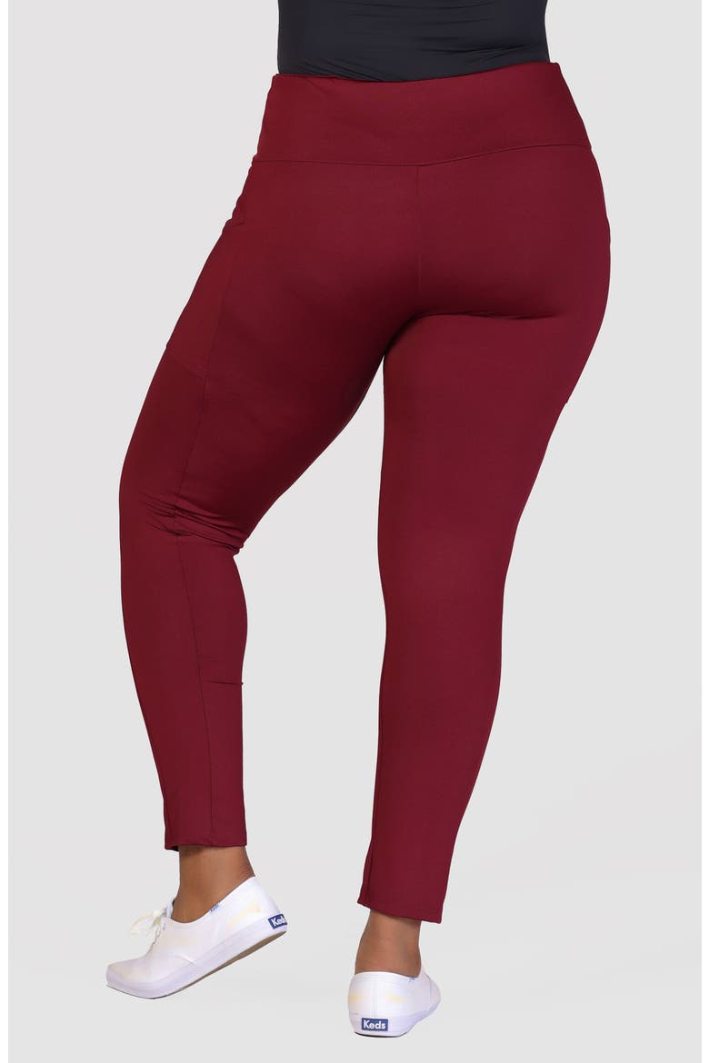 Ankle Length Pocket Leggings, Alternate, color, WINE