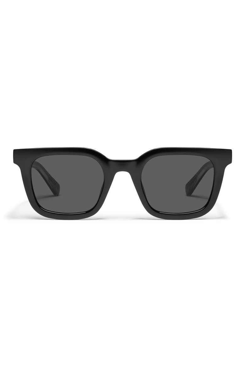 Game Over 49mm Square Sunglasses, Main, color, BLACK/ SMOKE POLARIZED
