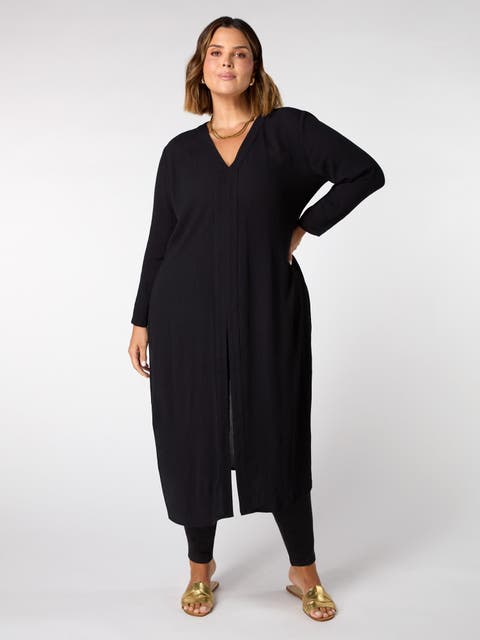 Crinkle Split Front Longline Tunic