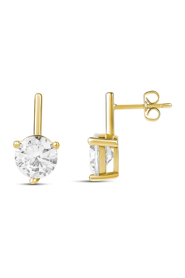Cubic Zirconia Drop Earrings, Main, color, GOLD