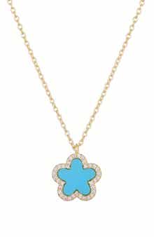 Adornia Initial Flower Pendant Necklace