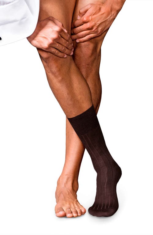 Shop Falke No. 2 Cashmere Blend Dress Socks In Brown