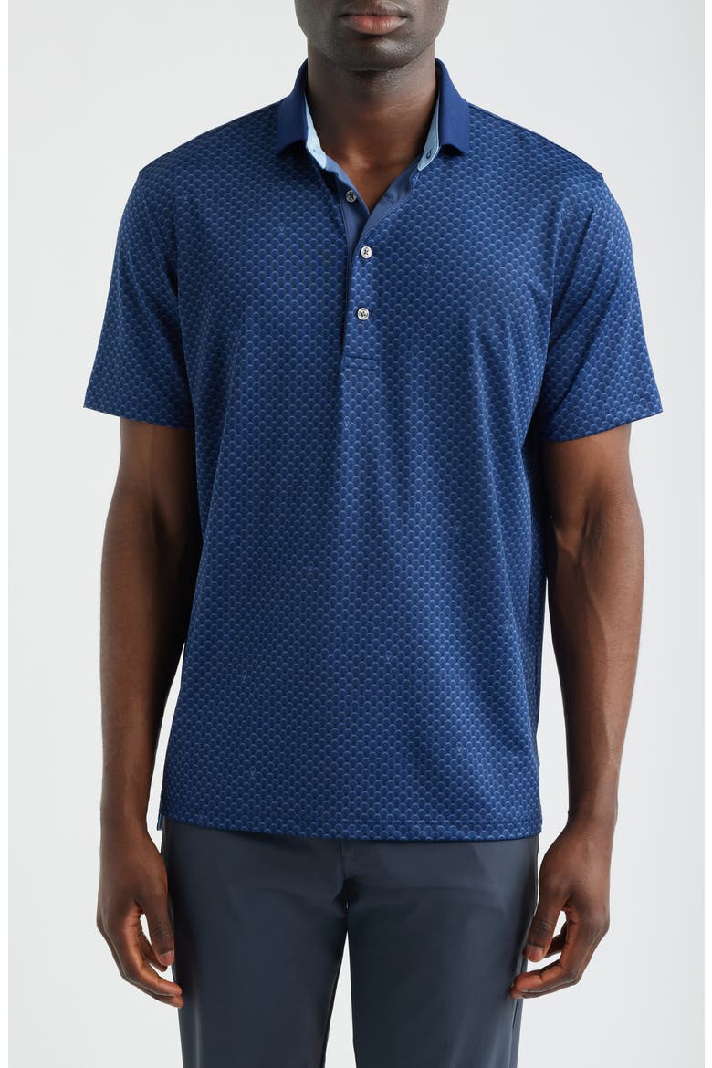 Ponderous Wolf Performance Golf Polo, Main, color, MALTESE BLUE