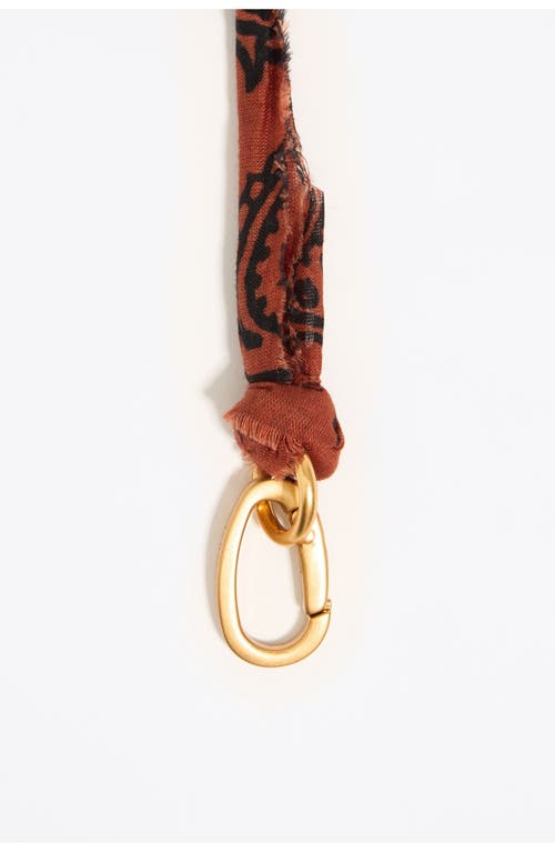 Bimba Y Lola Plaited Fabric Necklace With Metal Motifs In Brown