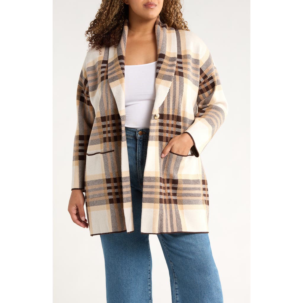 Jones New York Shawl Collar Sweater Coat In Multi