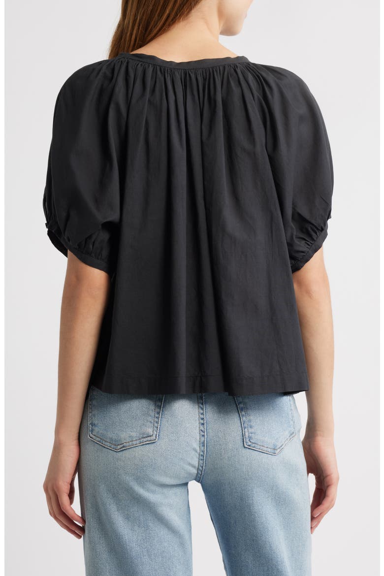 June Gingham Organic Cotton Top, Alternate, color, BLACK
