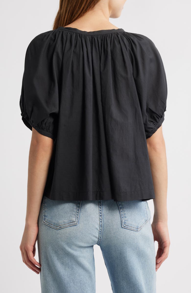 DÔEN June Gingham Check Organic Cotton Top, Alternate, color, Black