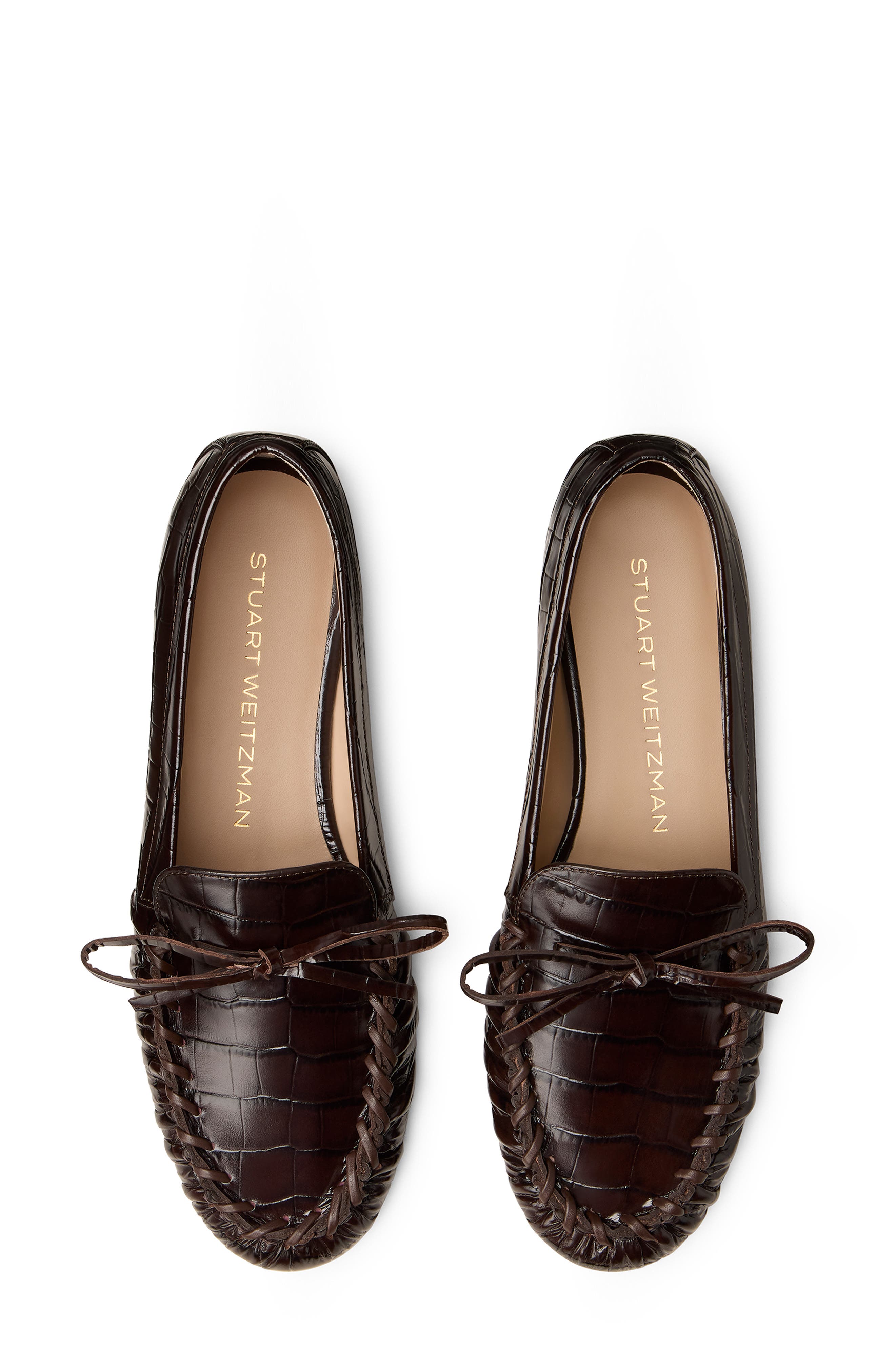 Stuart Weitzman Britt Bow Loafer, Alternate, color, Walnut