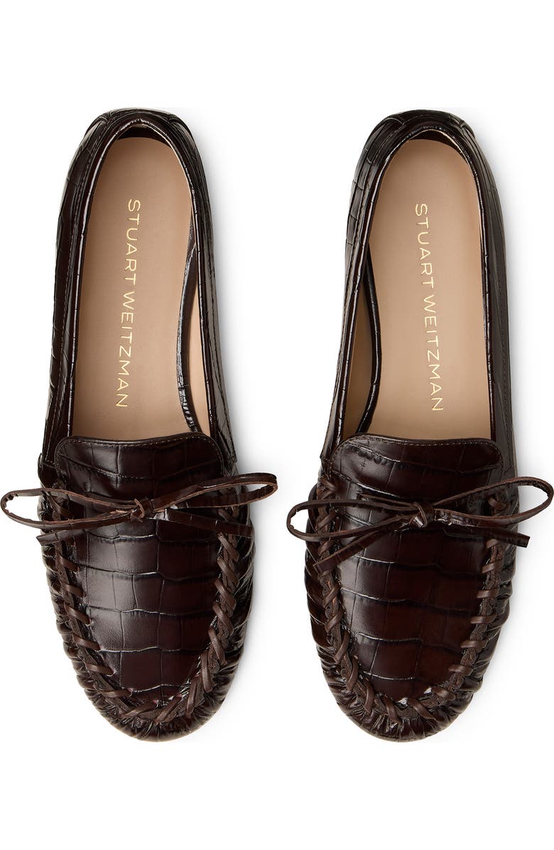 Stuart Weitzman Britt Bow Loafer, Alternate, color, Walnut
