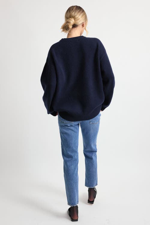 Almina Concept Oversized Wool/cash Sweater In Navy