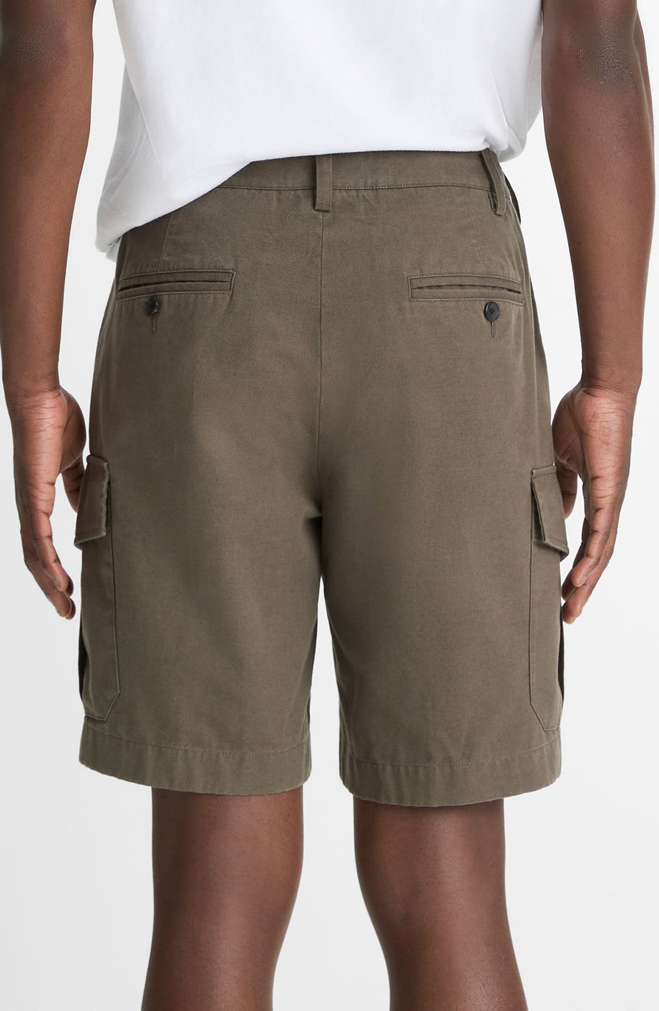 Flat Front Cotton & Linen Cargo Shorts - image 4