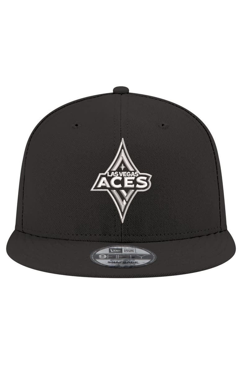 New Era Unisex New Era Black Las Vegas Aces Logo 9FIFTY Snapback Hat, Alternate, color, 