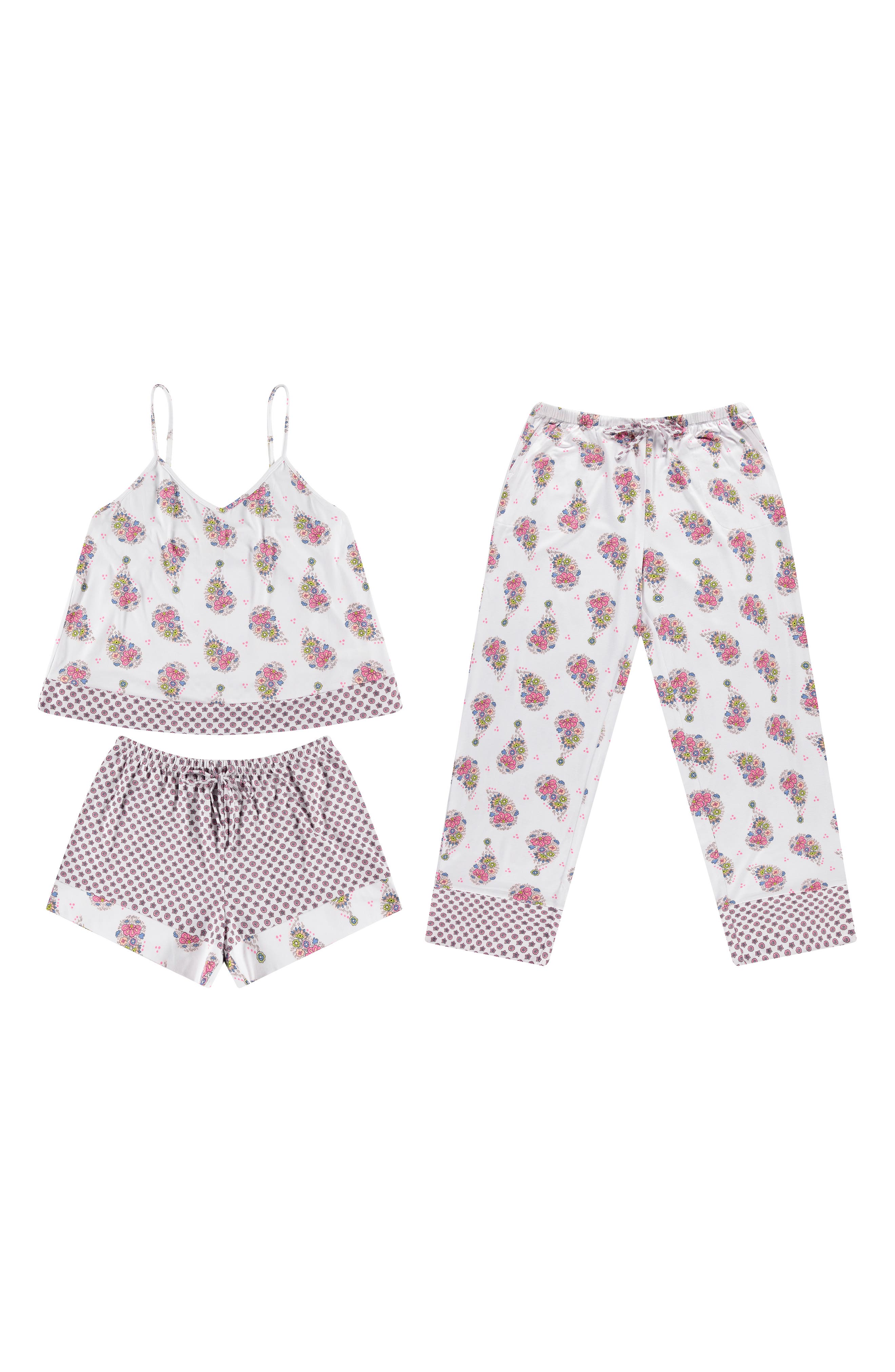 VERA BRADLEY 3-Piece Cami, Pants & Shorts Pajama Set