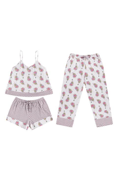 3-Piece Cami, Pants & Shorts Pajama Set