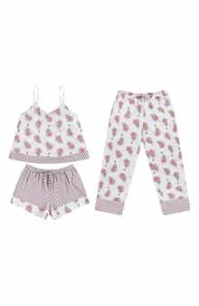 VERA BRADLEY 3-Piece Cami, Pants & Shorts Pajama Set