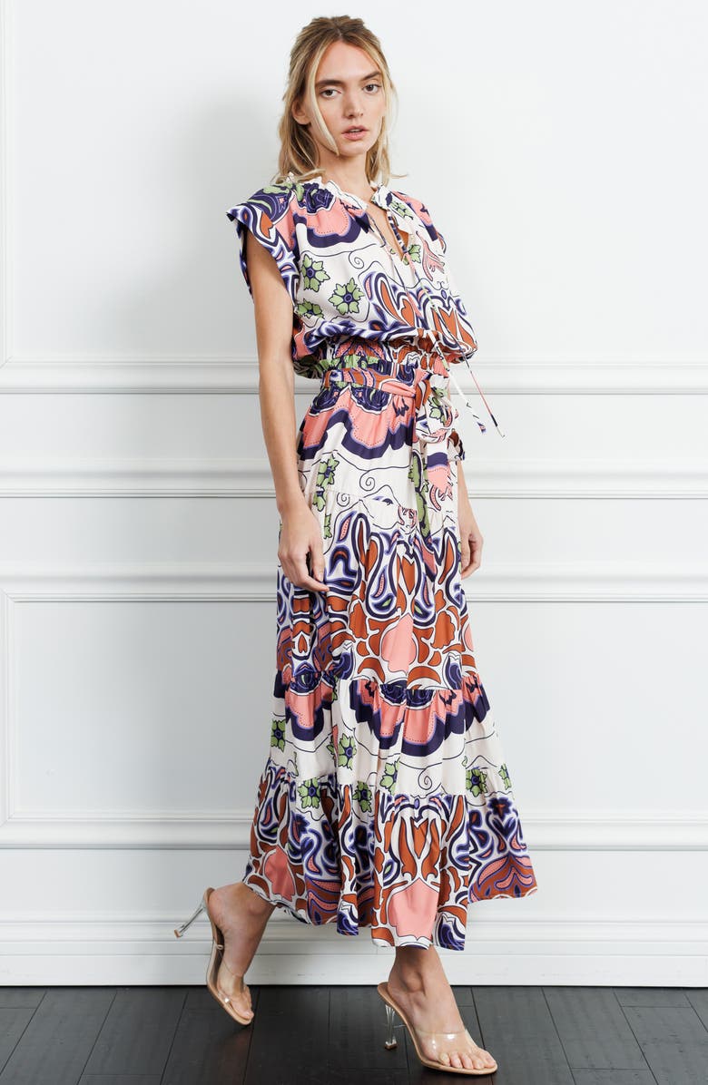 CIEBON Aliana Cap Sleeve Top, Alternate, color, White Multi