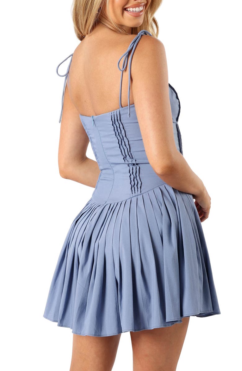 Petal & Pup Ruby Tie Strap Pleated Minidress, Alternate, color,