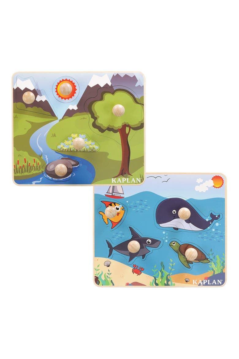 Kaplan Jumbo Knob Puzzles - Set of 7, Alternate, color, Multicolored