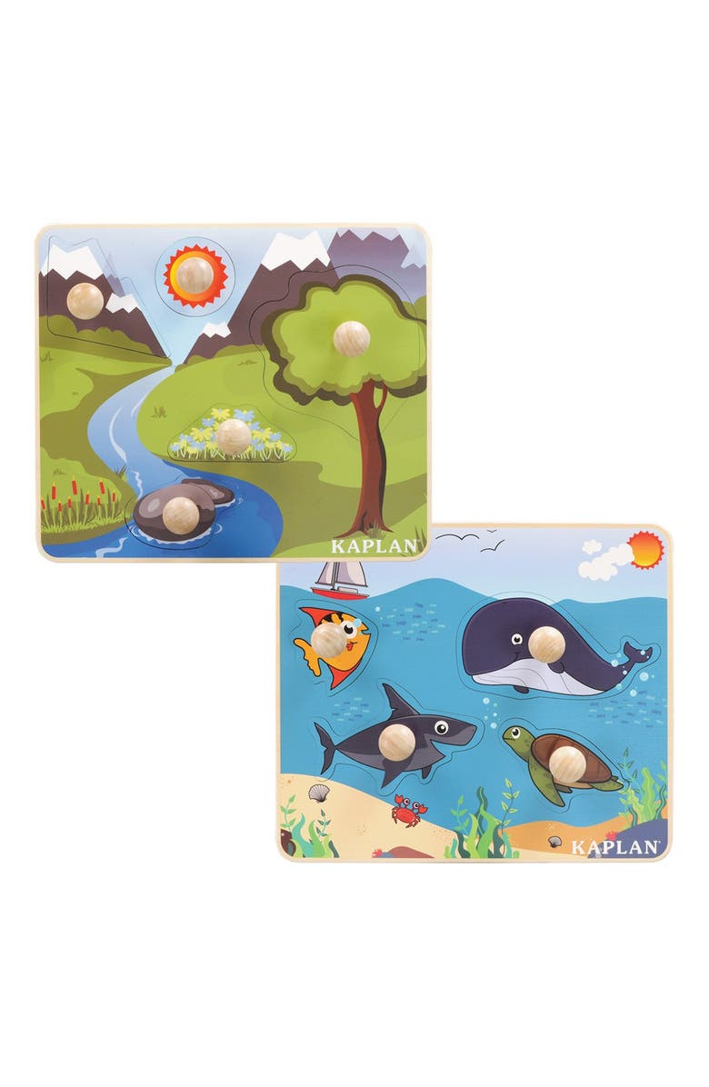 Kaplan Early Learning Company Kaplan Jumbo Knob Puzzles - Set of 7, Alternate, color, Multicolored