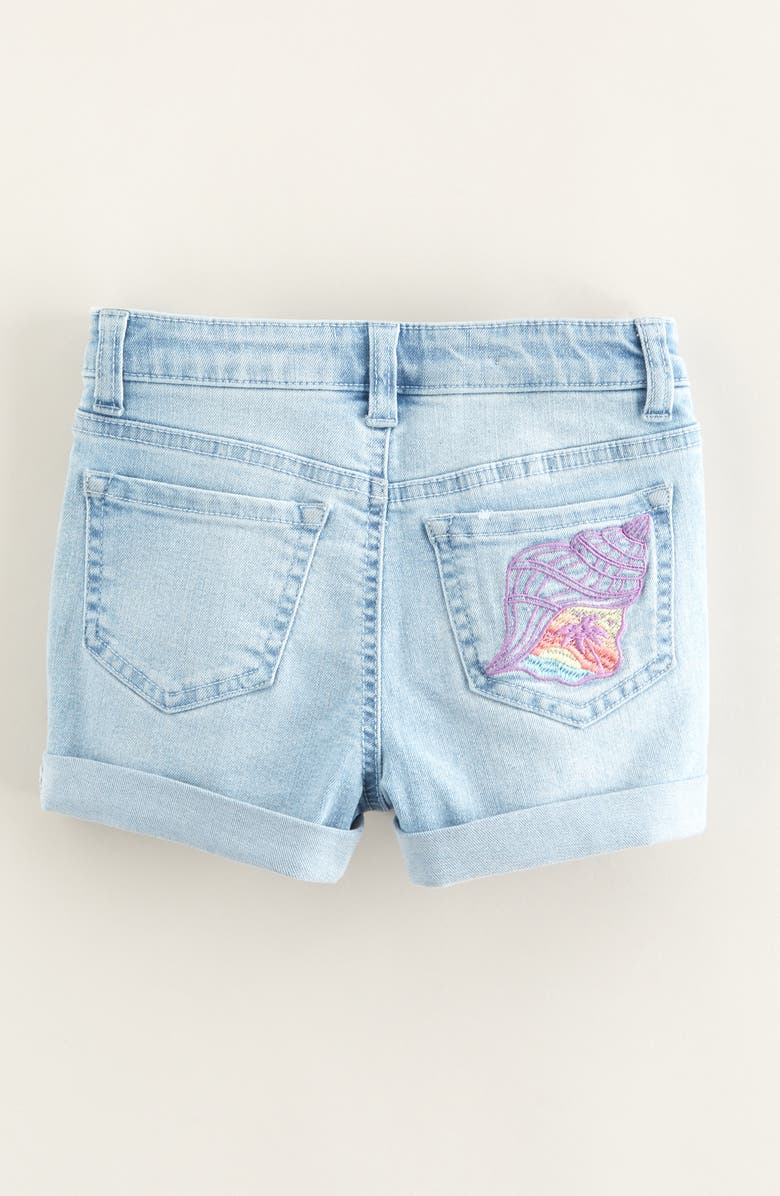 Tucker + Tate Kids' Embroidered Denim Shorts, Alternate, color, Light Indigo Wash Seashell