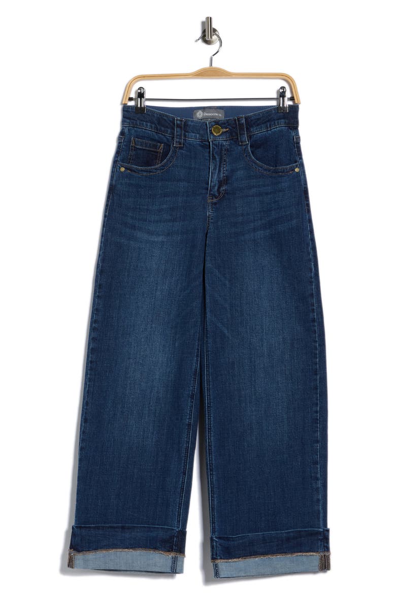 Crop Cuffed Jeans, Alternate, color, BLUE