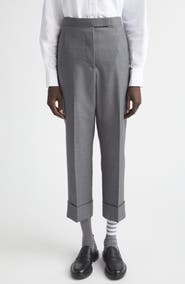 Thom Browne Back Strap Wool Cuff Crop Pants