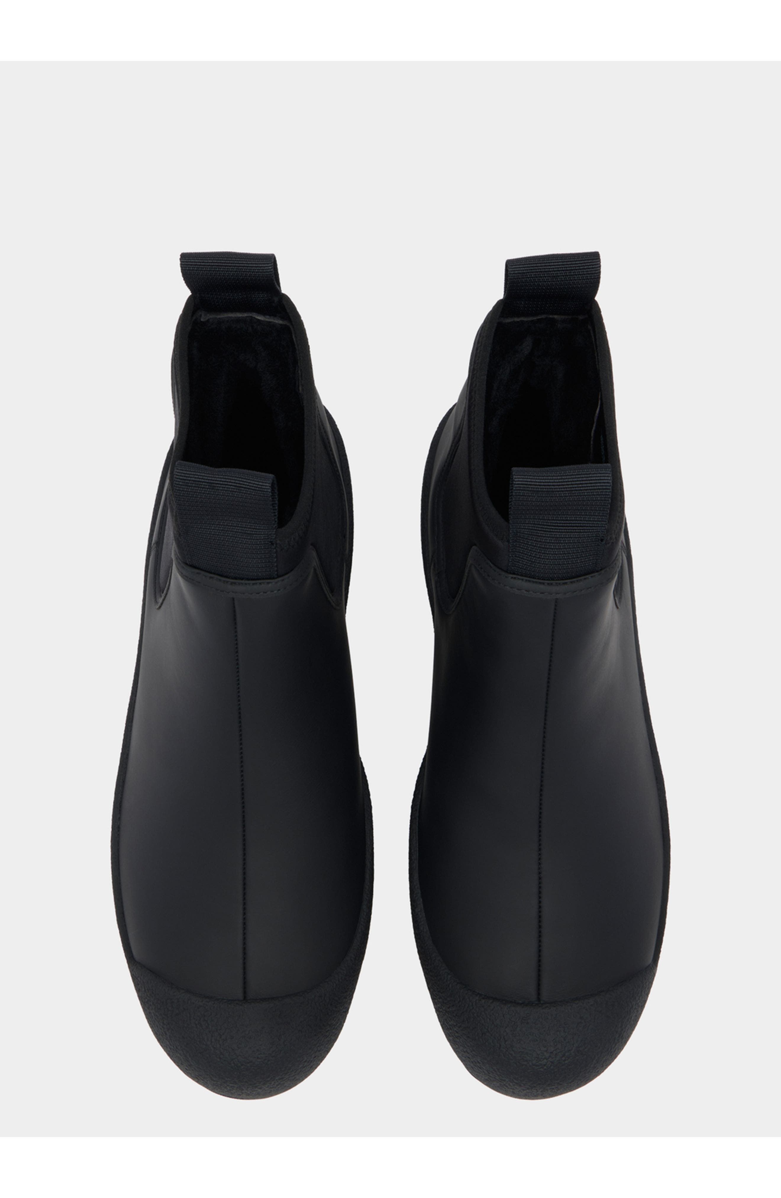 Bally Curling Bootie in Leather Lined with Lamb Fur, Alternate, color, Black