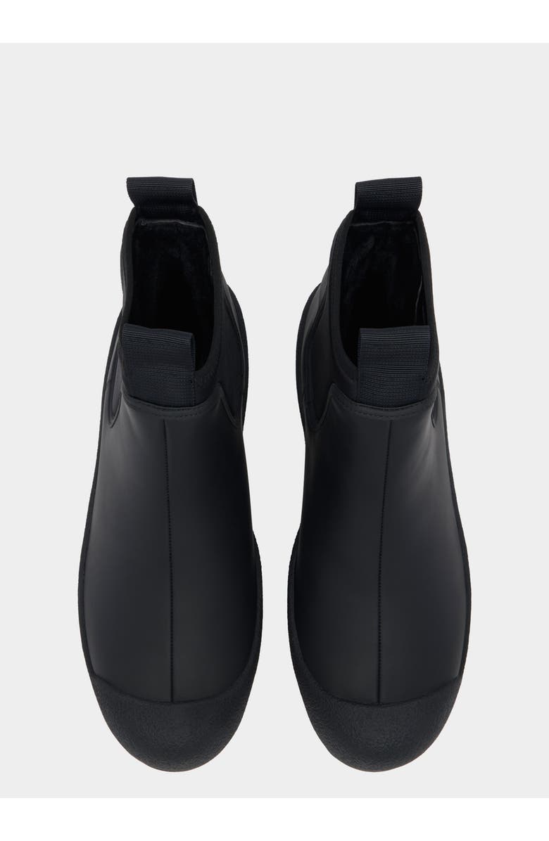 Bally Curling Bootie in Leather Lined with Lamb Fur, Alternate, color, Black