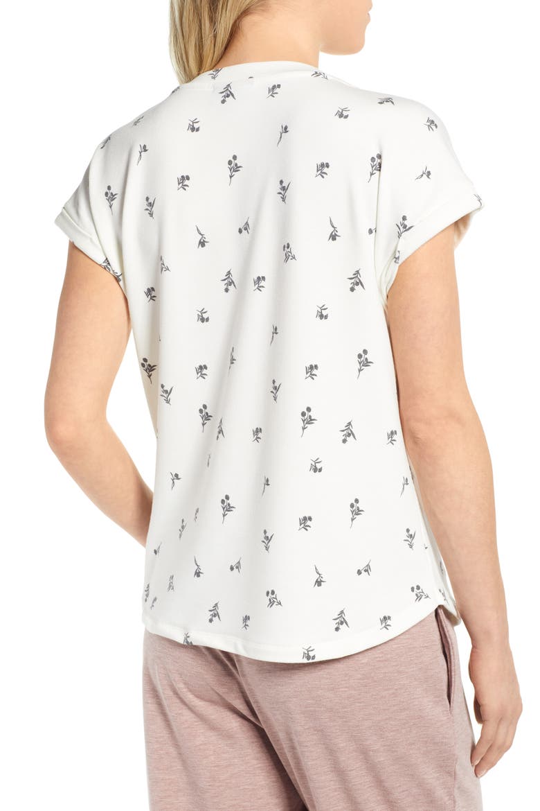 Floral Curved Hem Top, Alternate, color, FLOATING FLOWER