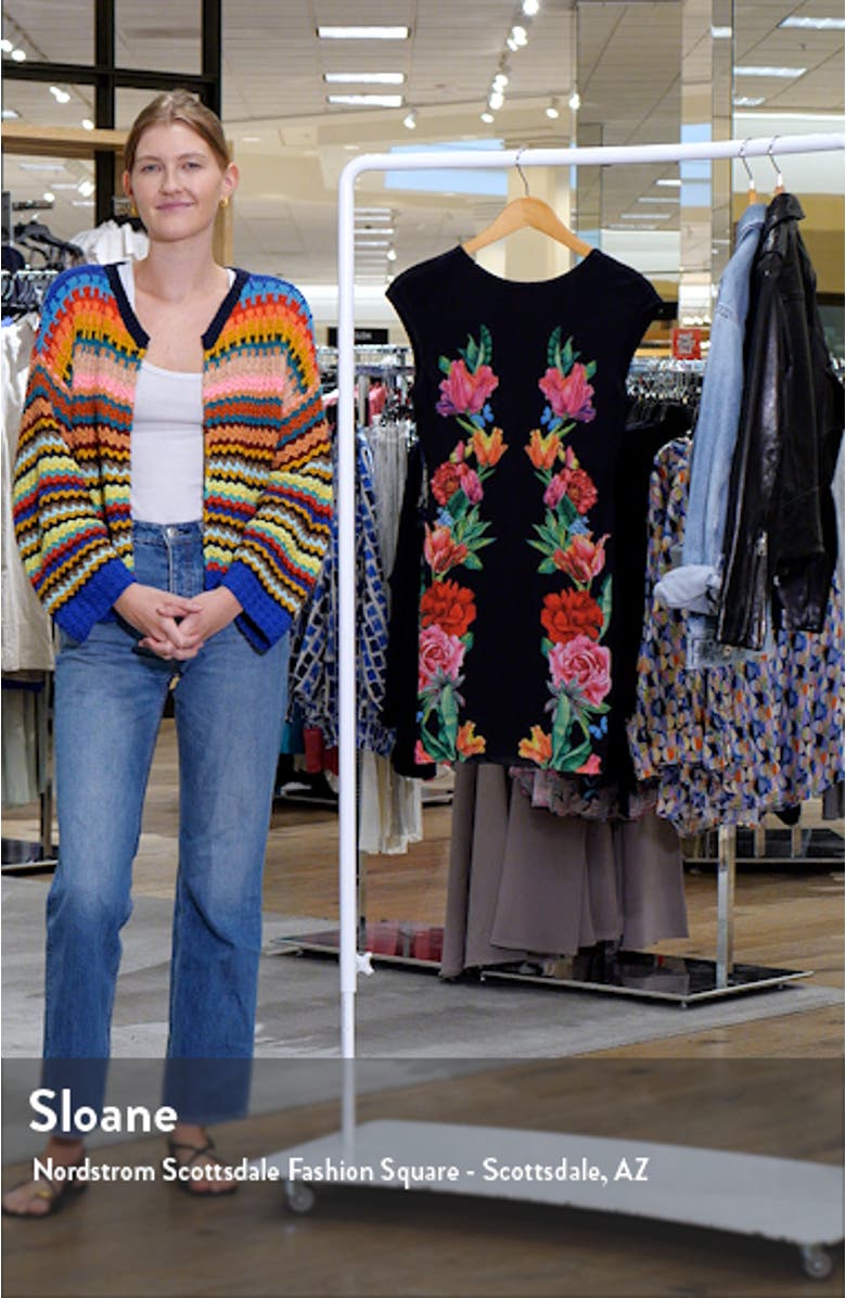 Mabel Printed Cap Sleeve Mesh Minidress, sales video thumbnail