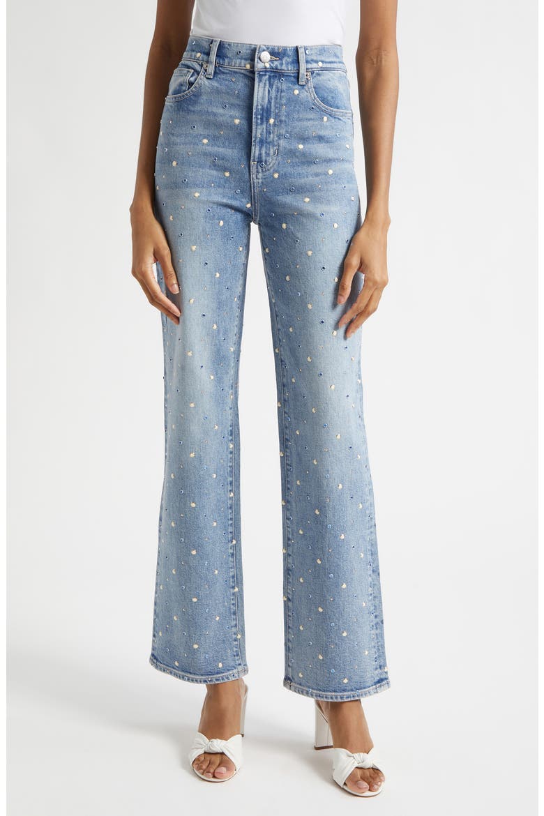 Dylan Embellished High Waist Ankle Straight Leg Jeans, Main, color, AMETHYST FROST