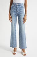 Veronica Beard Dylan Embellished High Waist Ankle Straight Leg Jeans