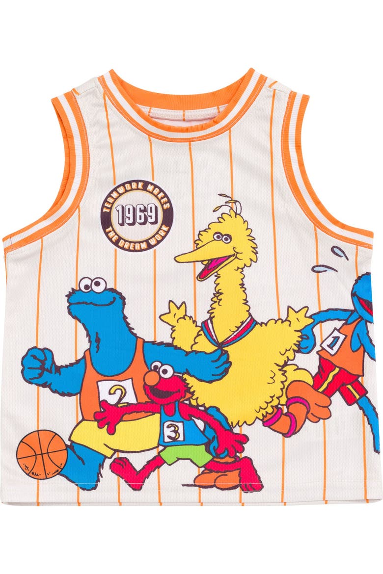 2-Piece Basketball Jersey and Shorts Set, Alternate, color, Orange Stripe